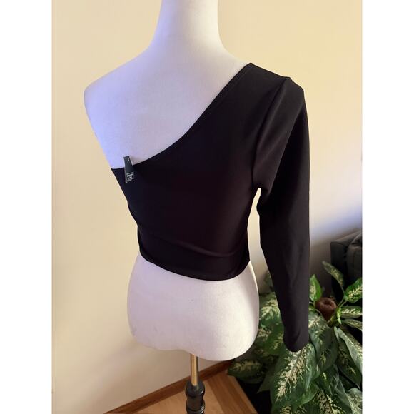 Abercrombie & Fitch Black One Shoulder Top - Picture 3 of 3
